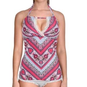 2x (20-22) Becca tankini secret garden print swim